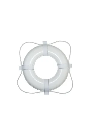 Today Only Taylor Vinyl Coated Foam Life Ring, 24" White w/White Rope, 6/case