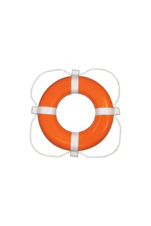 Fresh Stock Taylor Vinyl Coated Foam Life Ring, 24" Orange w/White Rope, 6/case