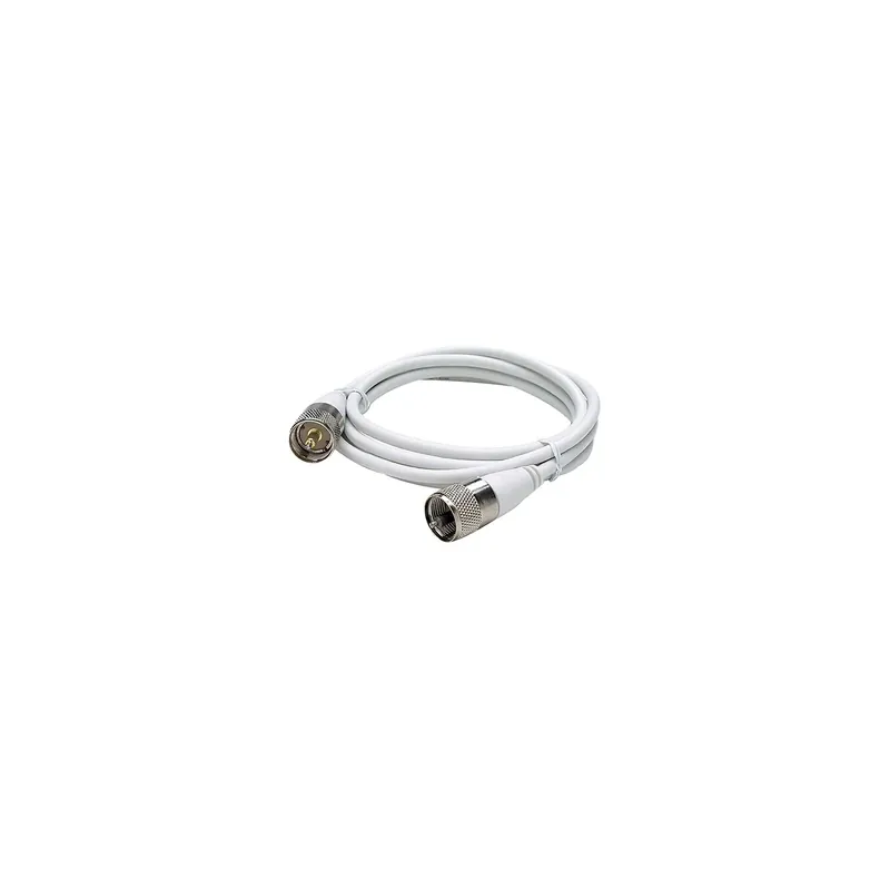 Seachoice 19771 20' RG58U White Coaxial Antenna Cable Assembly, Includes PL259 Fittings on Both Ends Mega Sale