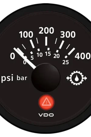VDO Viewline Onyx 400 PSI Gear Pressure Gauge 12/24v #A2C53417222-S Genuine