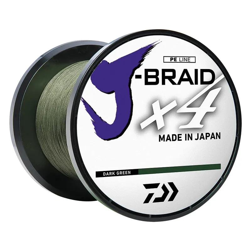Bargain Daiwa J-Braid X4 Braided Line Dark Green 10 lb 300 Yards #JB4U10-300DG
